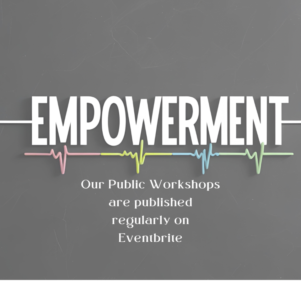 Our Public Workshops are published regularly on Eventbrite